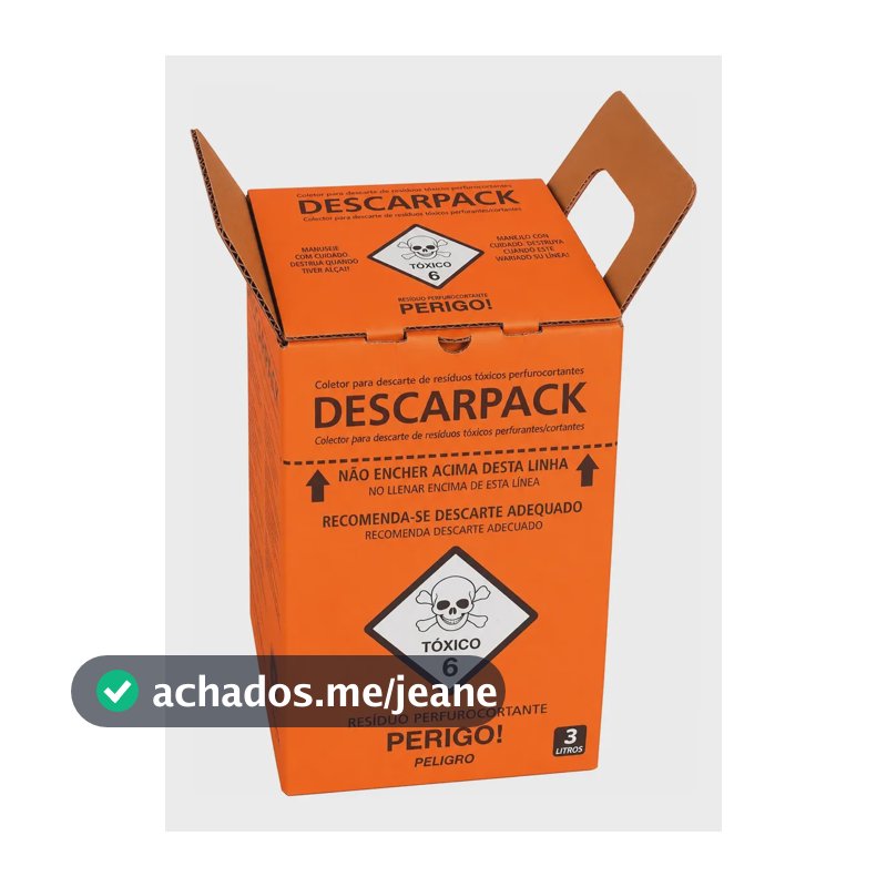 Caixa Coletor Descarte Resíduos Tóxicos 3 Litros Descarpack