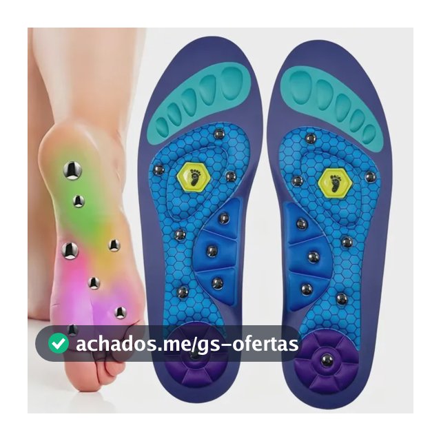 Palmilhas Magnéticas Massagem Pu Unissex Eu39-40 Azul