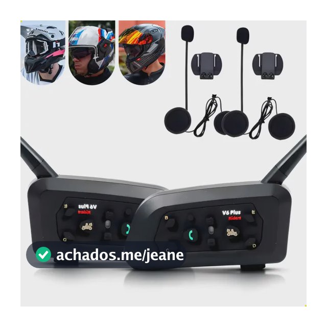 Intercomunicador V6 Plus Bluetooth 5.2 Capacete Moto Par 2un