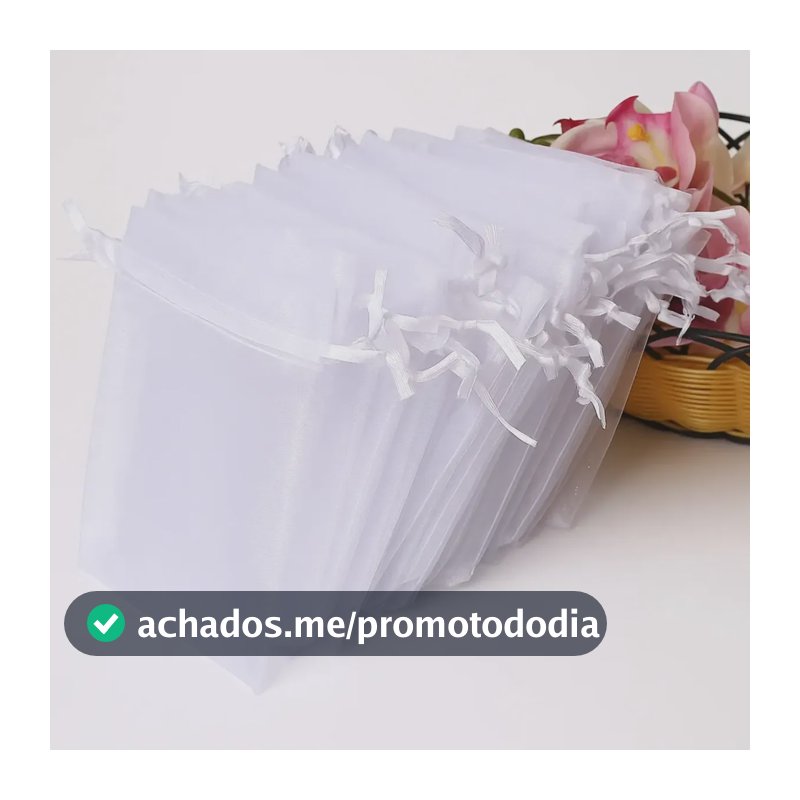 Kit 100 Un Saco Organza Tule Saquinho 10x15 Branco Atacado Branco Liso