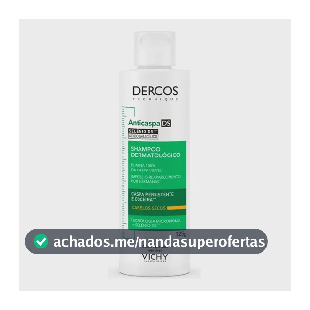 Shampoo Anticaspa para Cabelos Secos com Selênio DS, Dercos DS Vichy, 125g