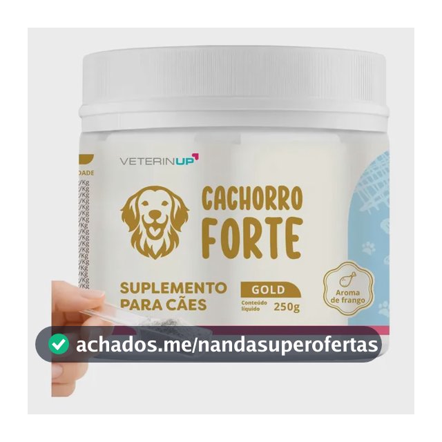Cachorro Forte Gold 250g Suplemento para Cães com Ômega 3 Biotina Probióticos Vitaminas Minerais Aminoácidos e Extrato de Yucca