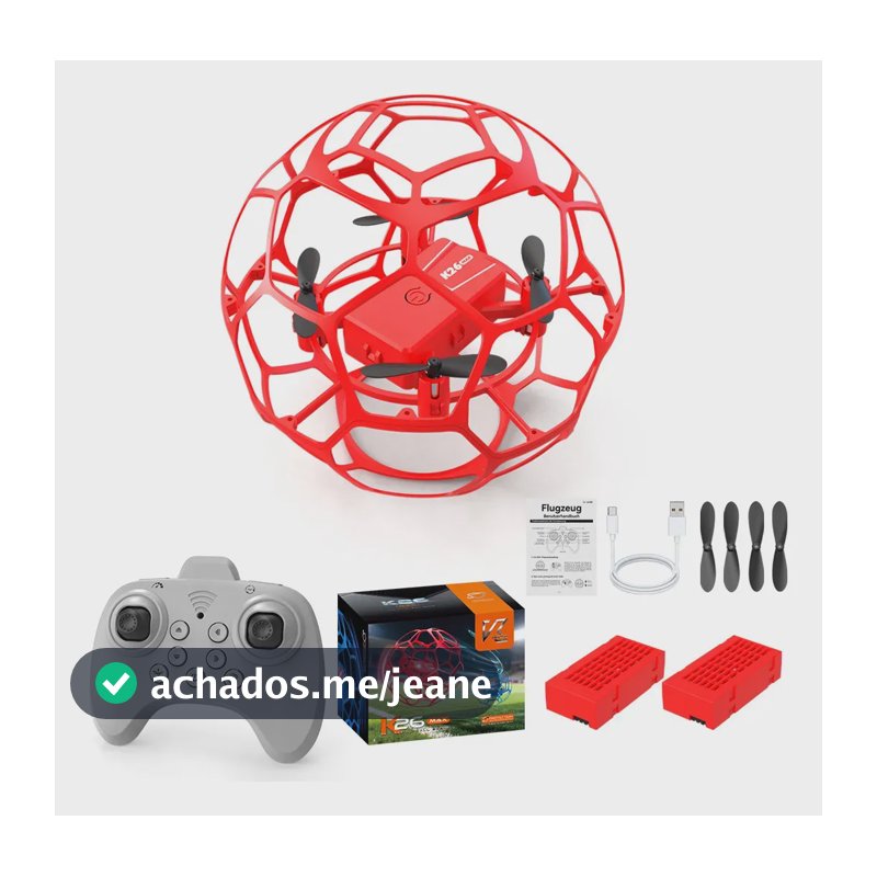 Mini Drone Rc Educação Científica Para Crianças Proteção K26 Vermelho