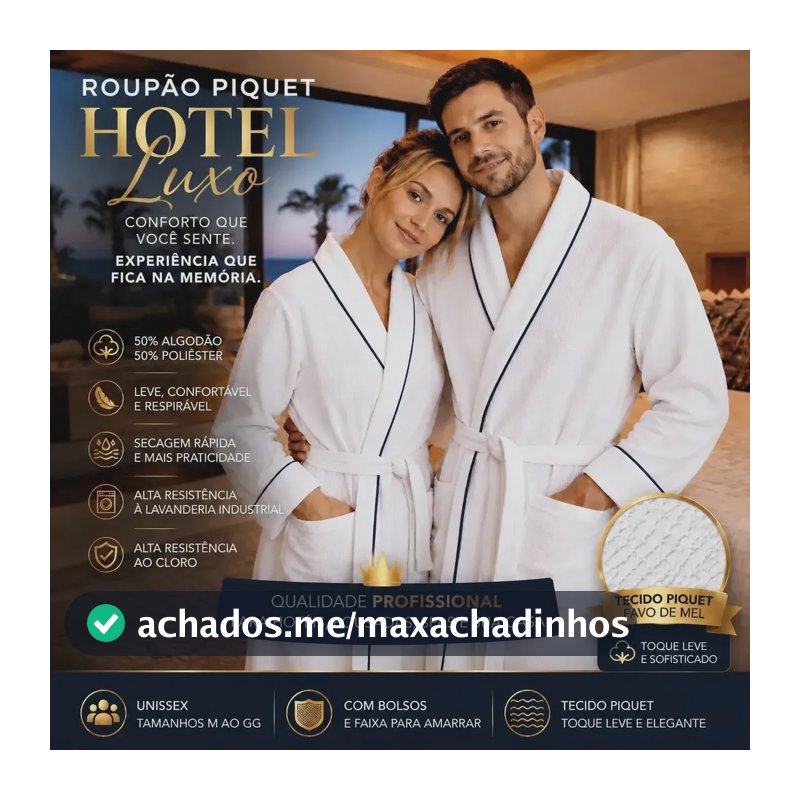 Roupão De Banho Masculino E Feminino Teka Profiline Hotel