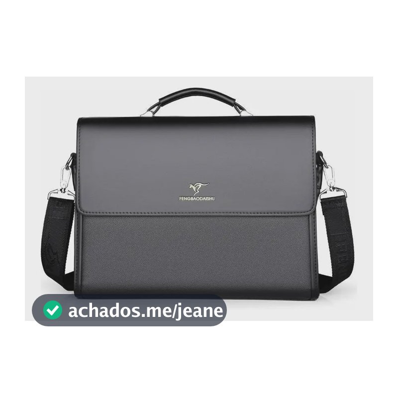 Pasta Executiva Masculina Transversal Bolsa De Mão Reforçada Preto