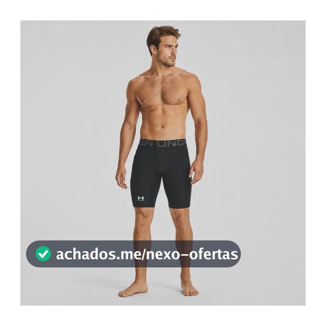 Shorts Under Armour Heatgear Pocket Long Masculino Preto E Branco Liso G