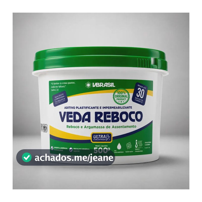 Veda Reboco 500g Vbrasil Aditivo Impermeabilizante Nanotech