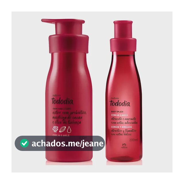 Kit Natura Tododia Hidratante E Bodysplash Cereja E Avelã