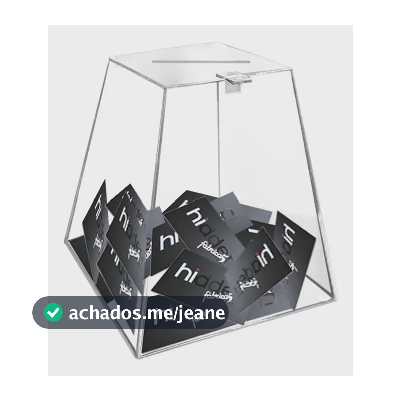 Urna Acrílico Transparente Piramide 20x20x12cm
