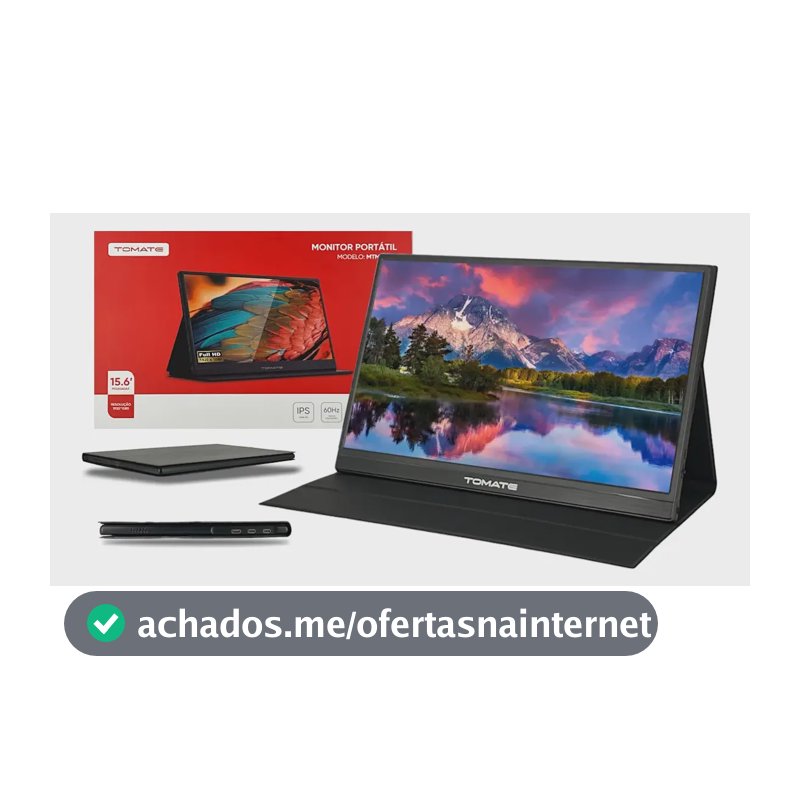 Monitor Portátil Full Hd 15.6 Notebook, Celular, Games C/ Cor Preto