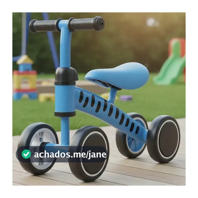 Bicicleta Equilíbrio Brinq Kids Sem Pedal Andador Infantil Azul 4 Rodas
