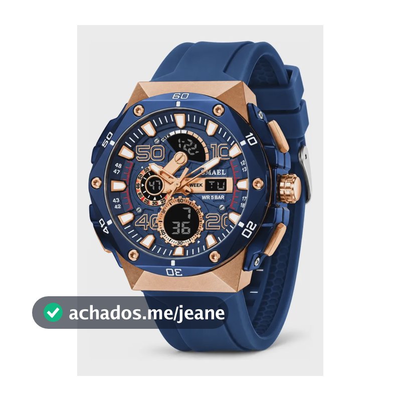 Relógio Masculino Smael 8113 Analógico Digital Com Caixa Azul