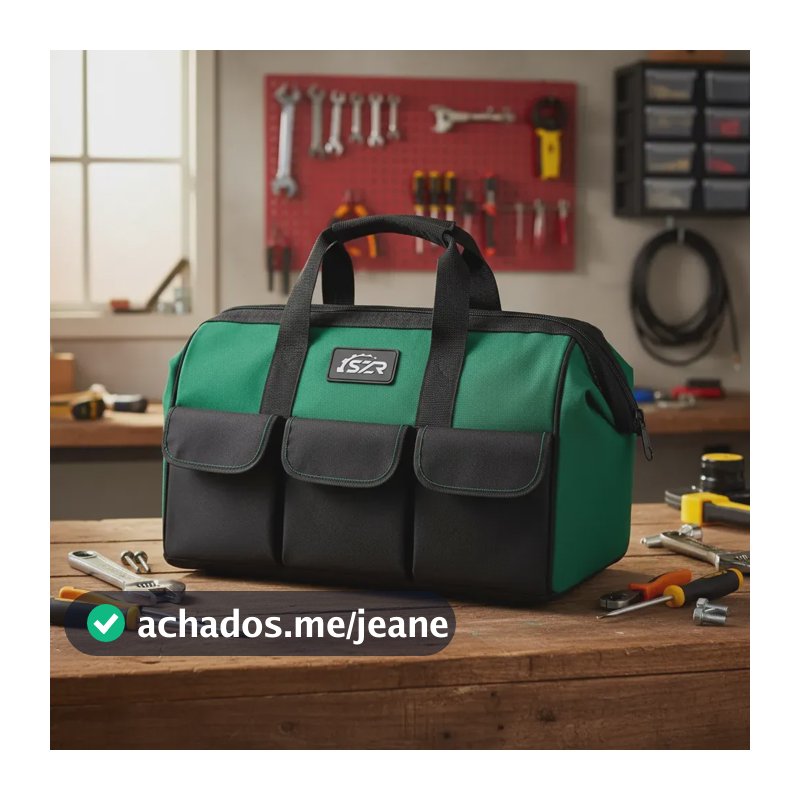 Kit De Ferramentas Eletricista Forte Durável Lona Engrossa Verde
