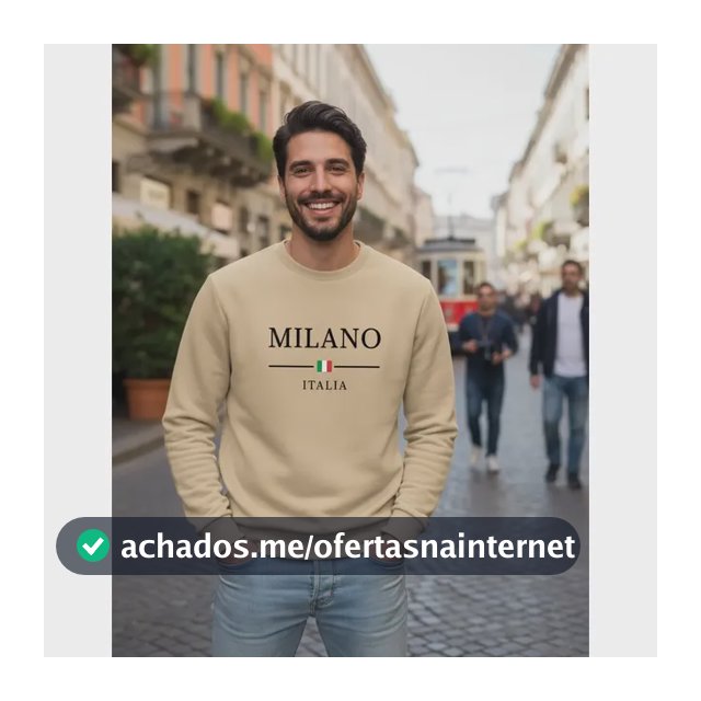 Moletom Blusa De Frio Milano Italia Casual Gola Redonda