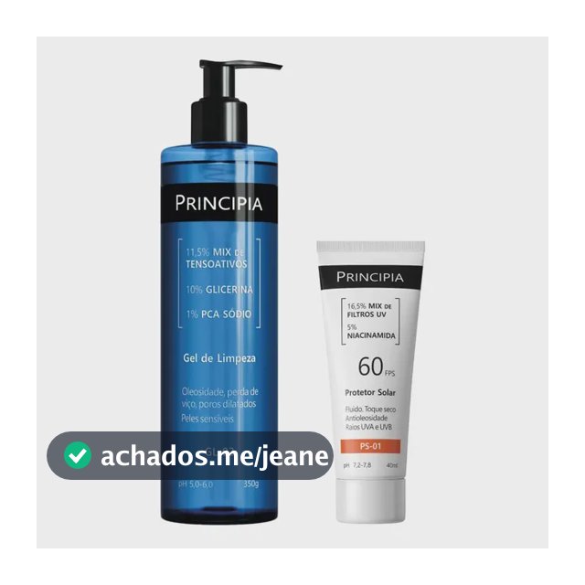 Principia Kit Gel De Limpeza Gl-02 + Protetor Solar Fps 60 Todo Tipo De Pele Dia/noite