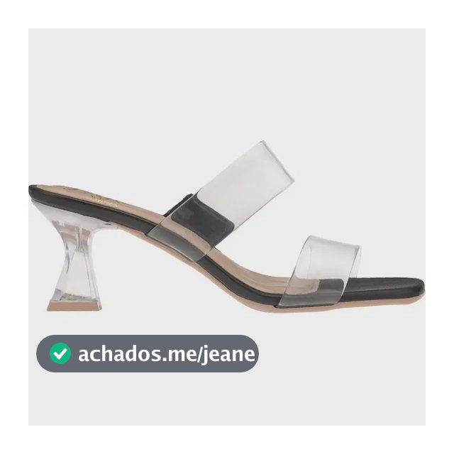 Sandalia Tamanco Salto Taça Cristal Vinil Transparente 233
