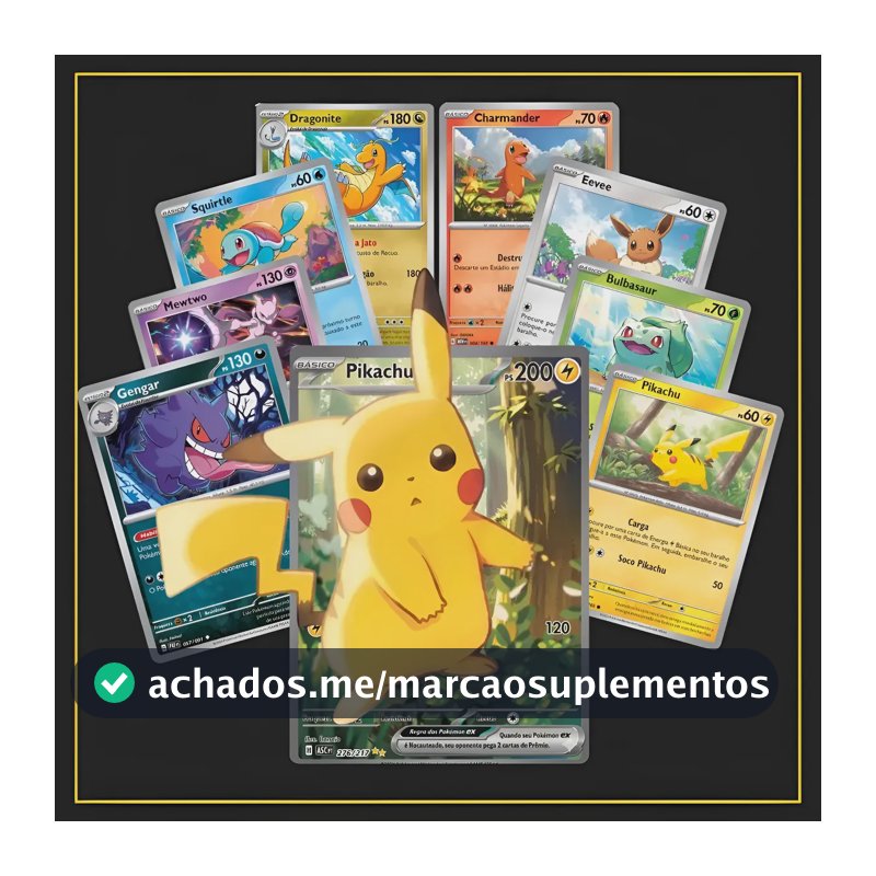 100 Cartas Pokémon Com 10 Brilhantes E 1 Ultra Rara Original Português