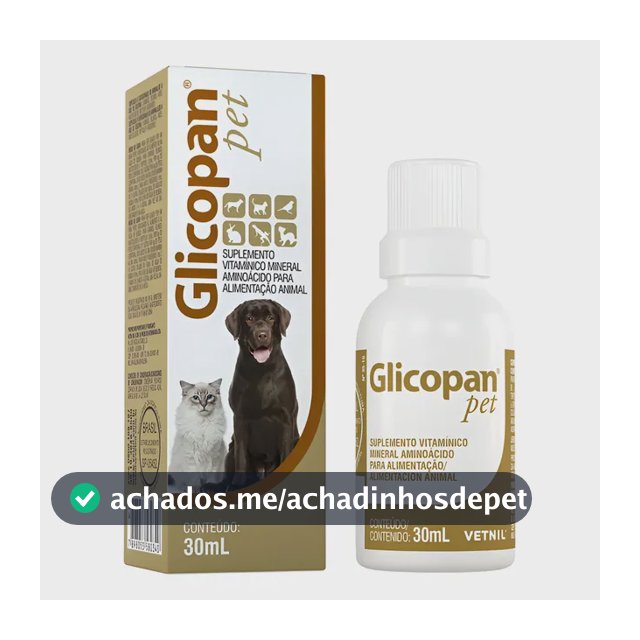 Glicopan Pet Suplemento Vitamínico Mineral 30ml