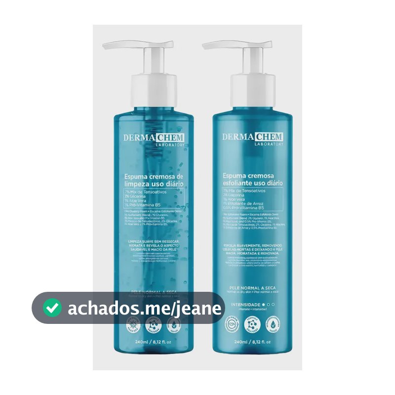 Kit Espuma Cremosa + Espuma Esfoliante Linha Facial Dermachem