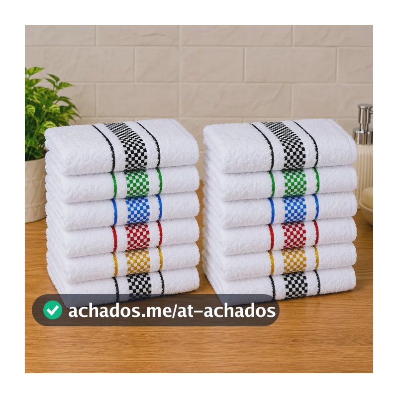 Kit 12 Panos De Prato Cozinha Premium Felpudo Alta Absorção Multicolorido