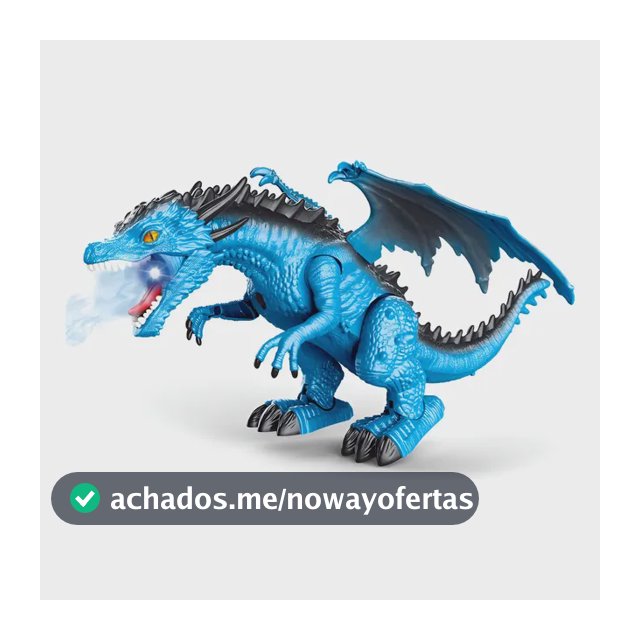 Dragão De Controle Remoto Com Fumaça E Som Azul Replay Kids Dragão