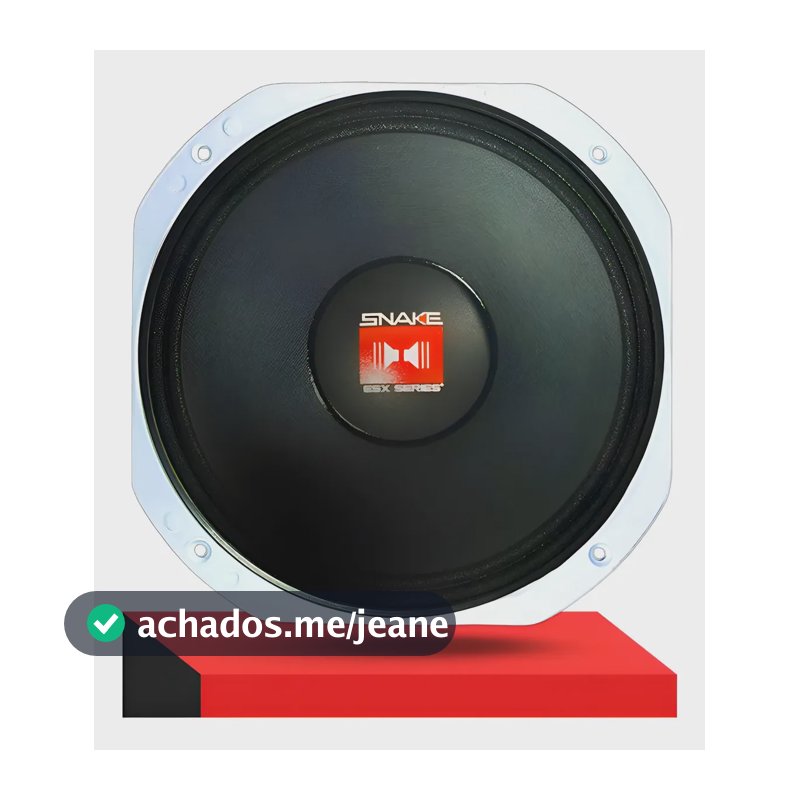 Woofer 10 Polegadas Auto Falante Médio Snake 450w Rms 8 Ohms Preto 8 Ohms