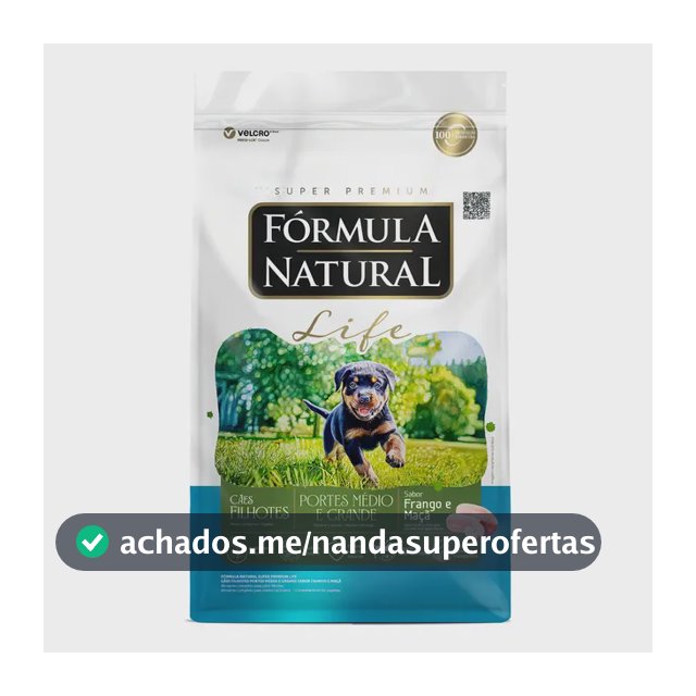 Ração fórmula natural life cães filhotes médio e grande 15kg