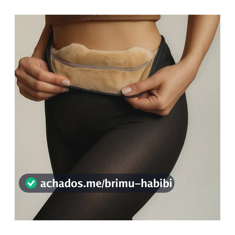 Meia Calça De Lã Térmica Translúcida Forrada Pelinho Pelúcia Preto Único 36 Ao 46