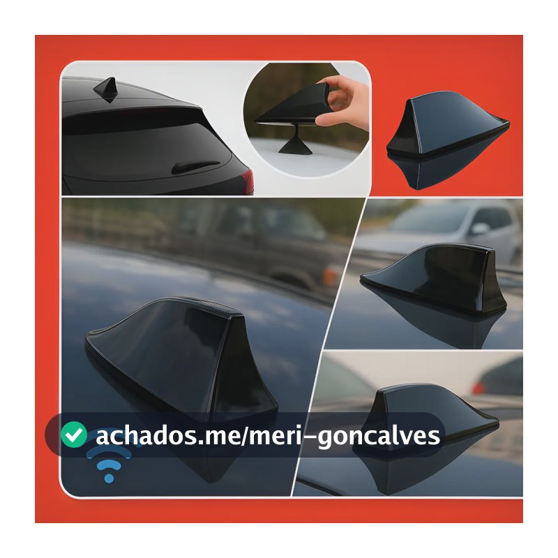 Melhor Antena Automotiva Shark Externa Amplifica Am Fm Preto