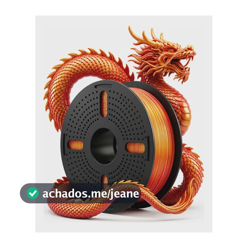 Filamento Impressora 3d Pla Silk Duo Color 1.75 Print Pulse. Vermelho/dourado