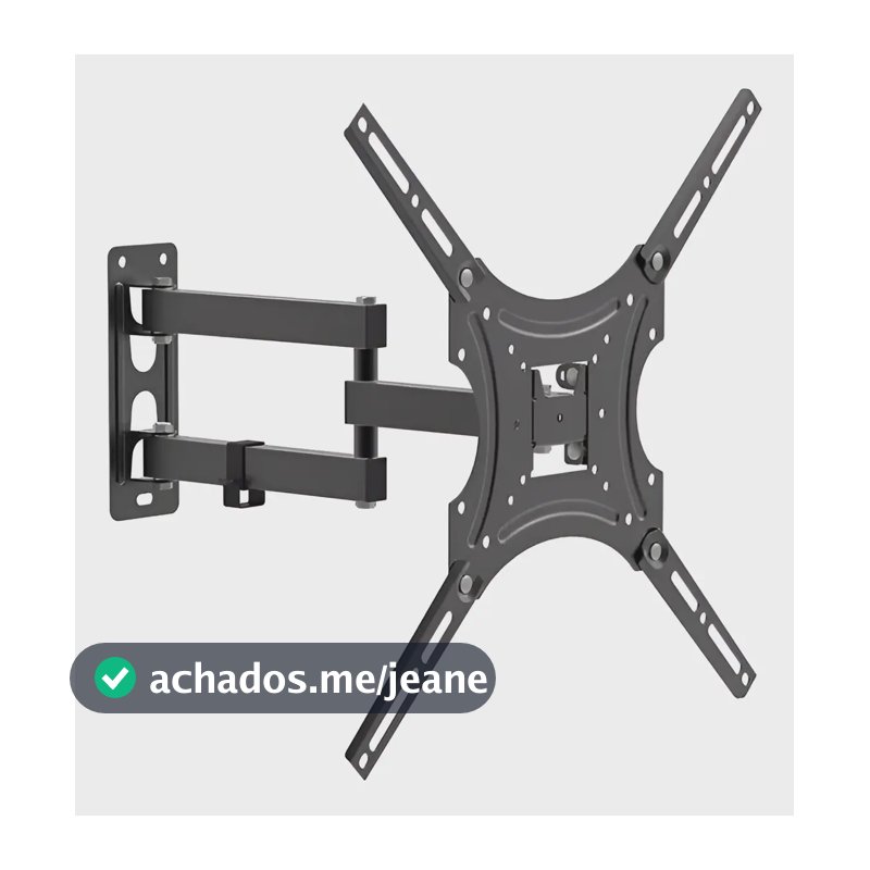 Suporte Articulado Preto Para TV 14" a 55" Até 50kg Com Kit de Instalação