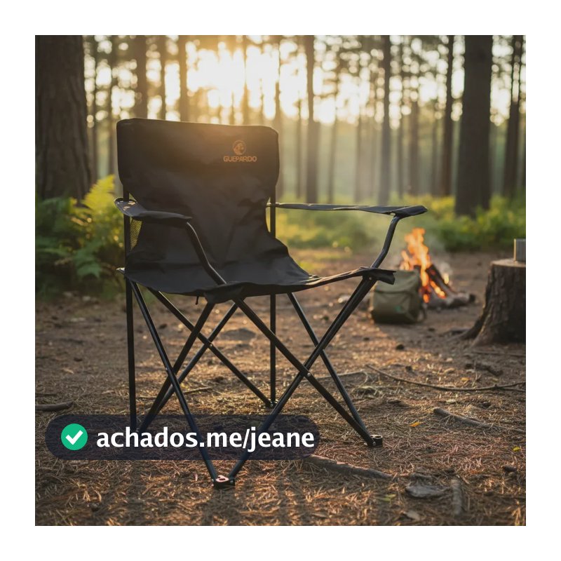 Cadeira Relax Dobrável de Camping Com Suporte Copo Guepardo Ntk