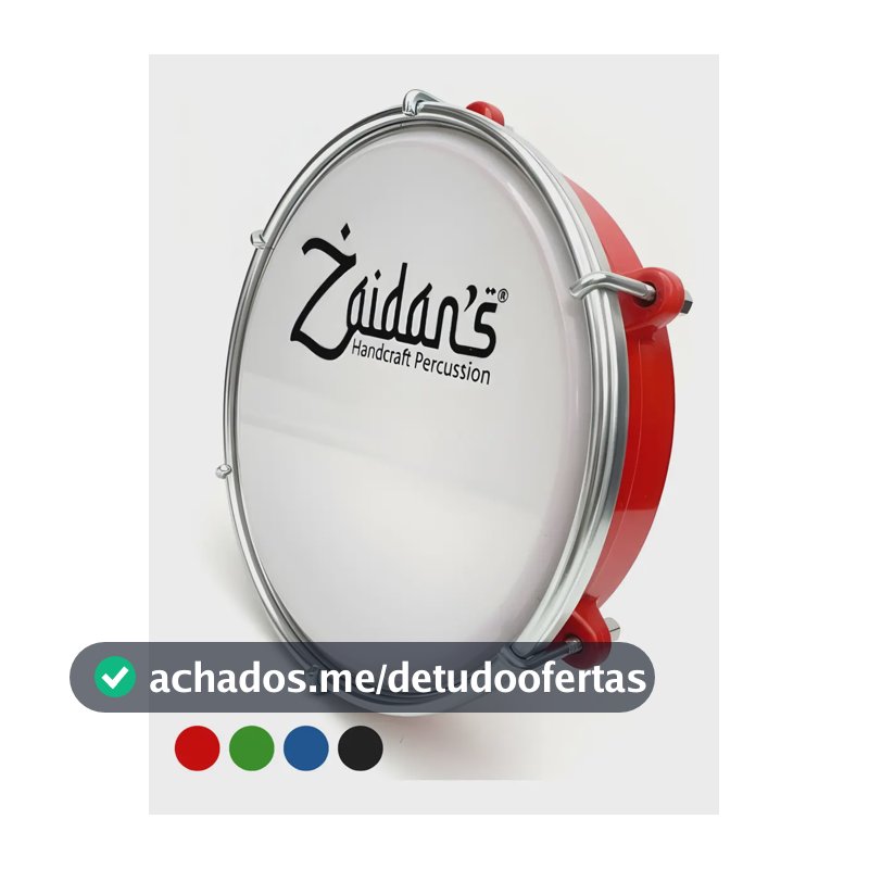 Tamborim 6 Polegadas Abs Zaidan's Pele Leitosa Samba Ensaios Percussão Vermelho