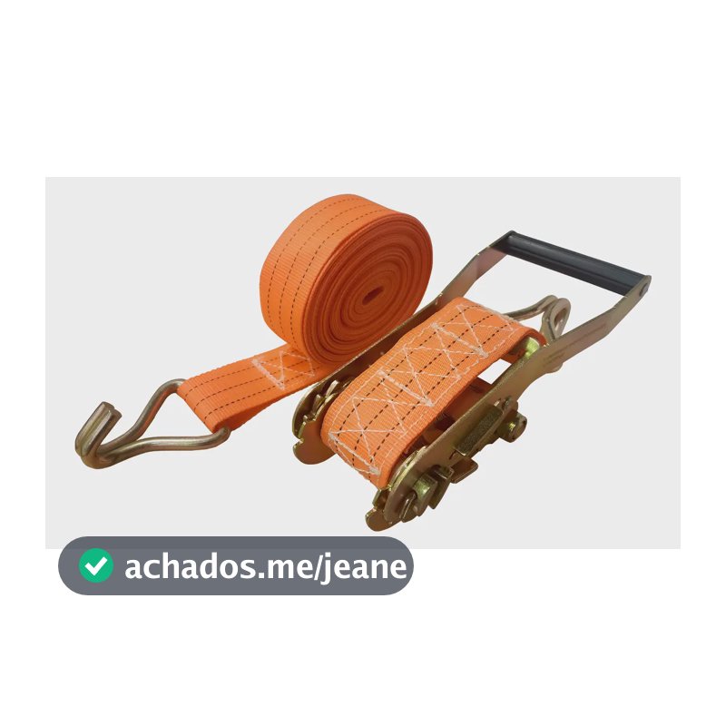 Cinta catraca 9m x 5cm Laranja 3 Toneladas para Amarração de Cargas Gancho J S-Forte
