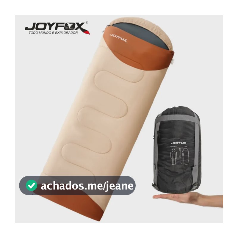 Saco de Dormir Individual Joyfox Térmico e Impermeável com Saco de Compressão