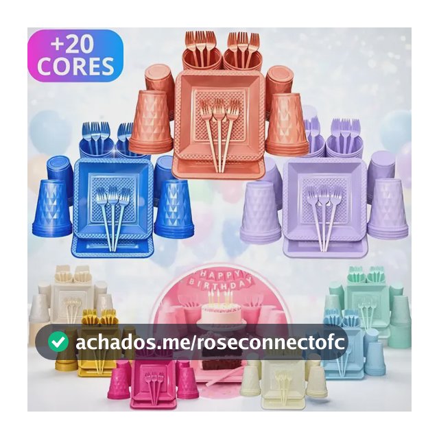 Kit Aniversário Descartável Luxo Completo Premium 40 Pessoas