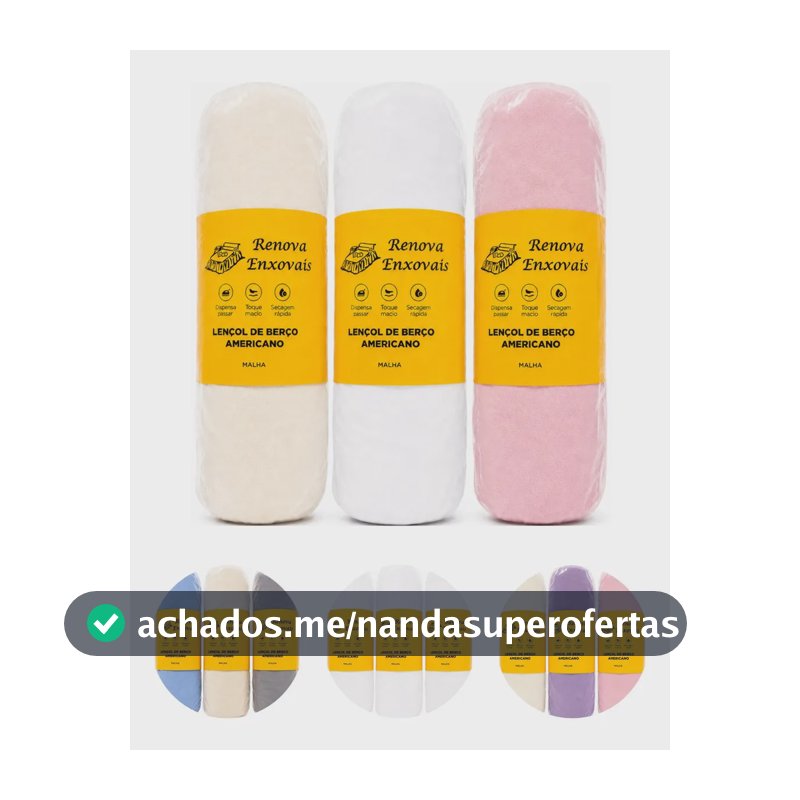 Kit 3 Lençol Berço Americano Elástico 100% Algodão Antialérgico Toque Macio Para Bebê Menino Menina Roupa Cama Padrão Colchão Recém-Nascido Enxoval Baunilha Branco Rosa - 70x130x12cm - Renova Enxovais