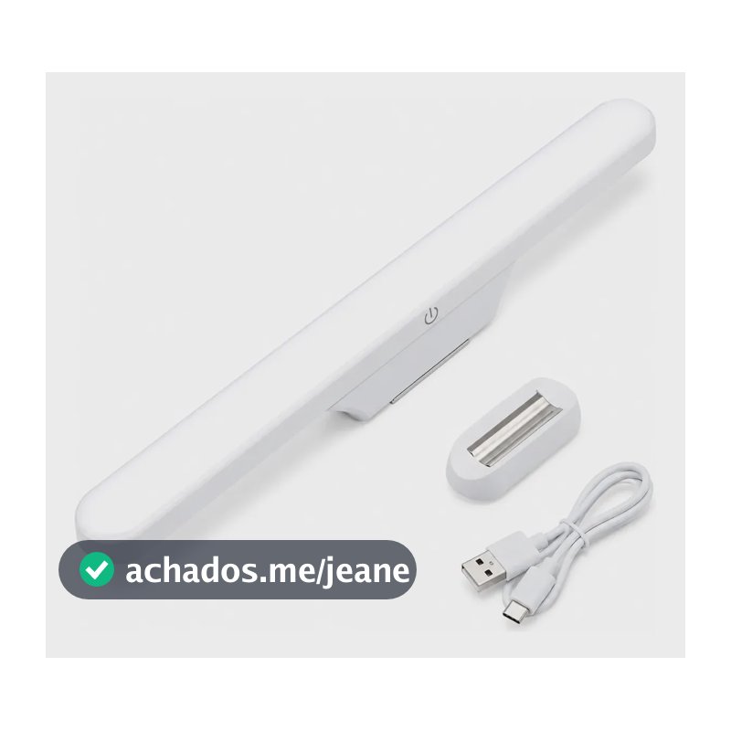 Luminária Led Bastão Sem Fio Bancada Com Suporte Magnético Branco 127/220v