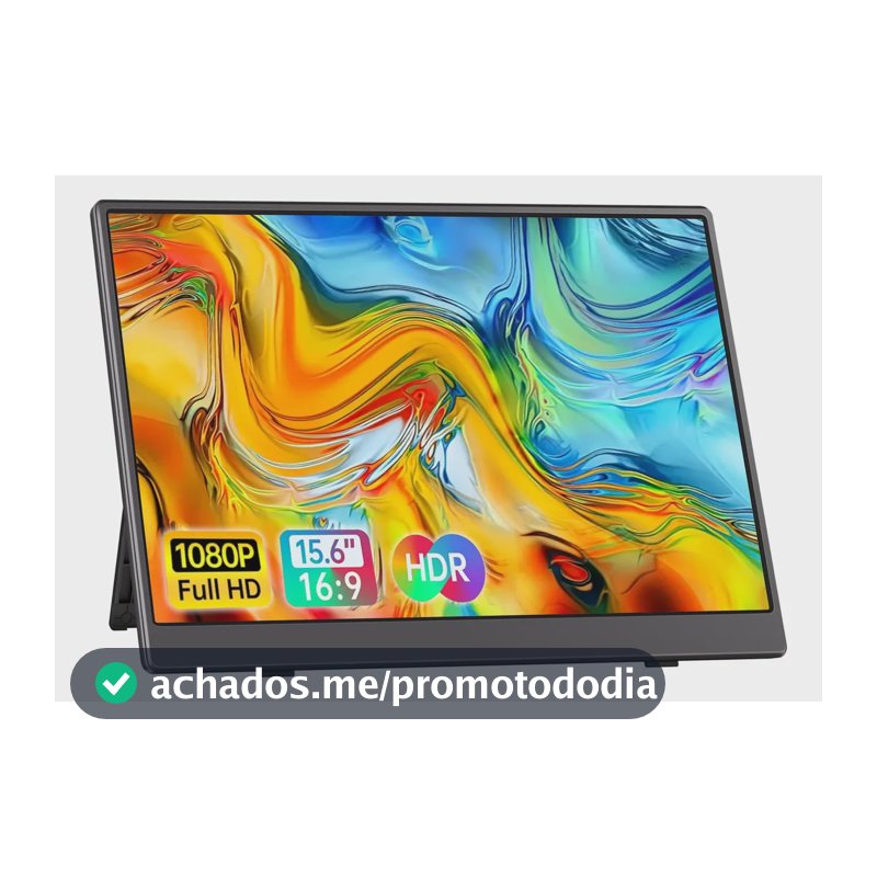 Monitor Portátil 15.6'' Tela Externa Hdr Ips 1080p Ultrafino Preto 127/220v