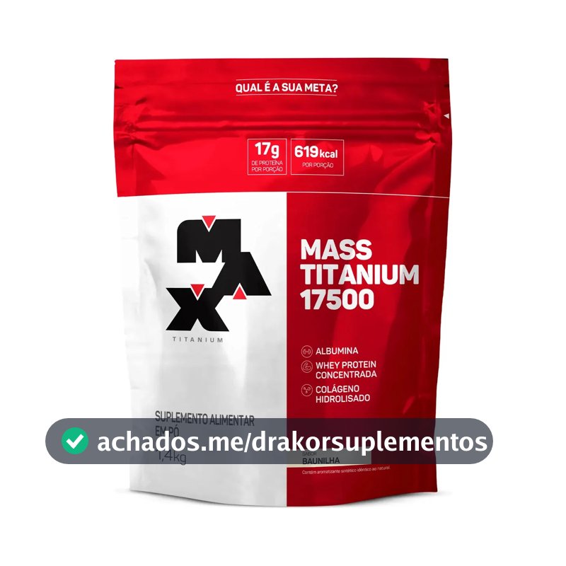Hipercalórico 1,4kg Mass Titanium 17500 Max Titanium Sabor Baunilha