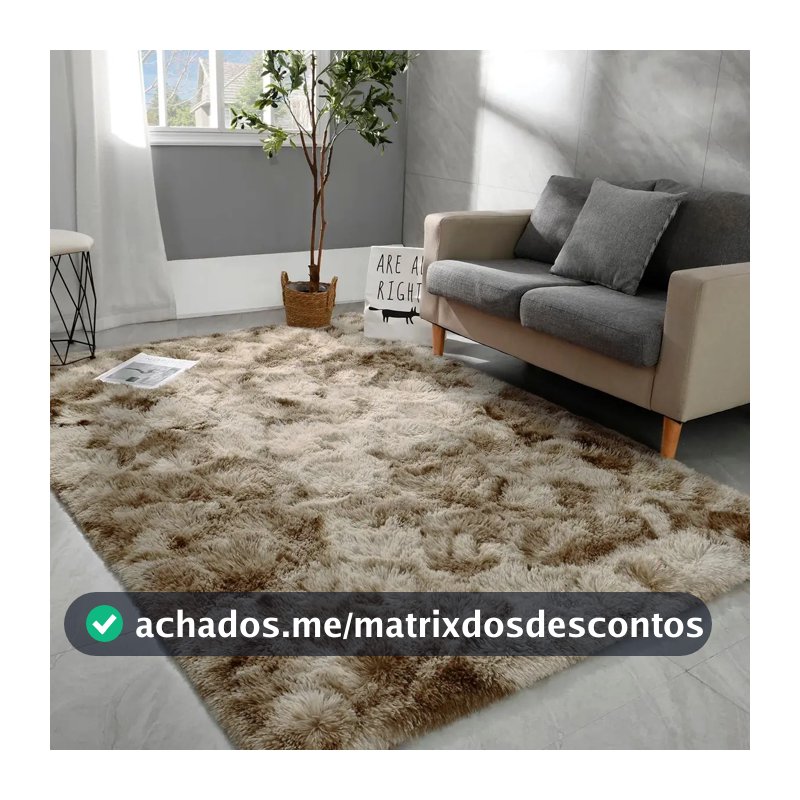 Tapete 2,00x1,50 Peludo Felpudo Para Sala e Quarto Cores Cor Bege-mesclado Desenho Do Tecido Pelo Alto Casa Laura Enxovais Tapete Médio Para Sala 2x1,5m, Antiderrapante e Lavável - Bege Mesclado