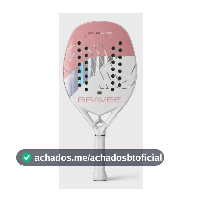Raquete Beach Tennis 3k Carbon Profissional Bravee + Capa Rosa