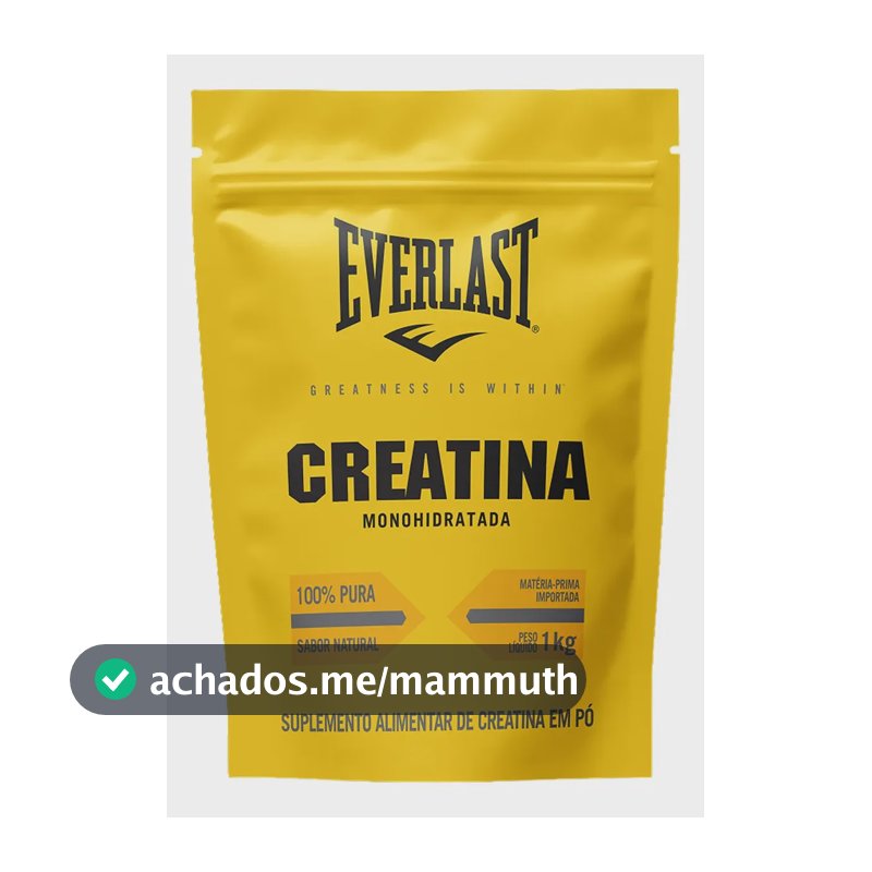 Creatina Monohidratada 1kg 100% Pura - Everlast