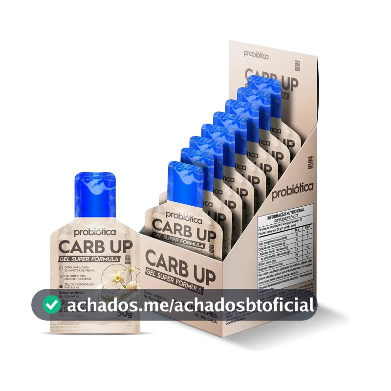 Carb Up Gel Super Fórmula (10 Sachês De 30g) Probiótica Sabor Baunilha