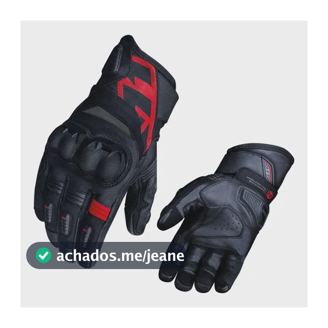 Luva Moto X11 Impact 3 Cano Curto Touch Impermeável Preta
