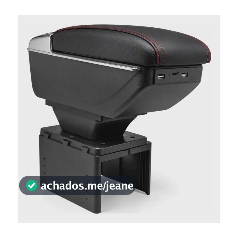 Console Apoio De Braço Com 7 Usb Universal Porta Objetos Preto