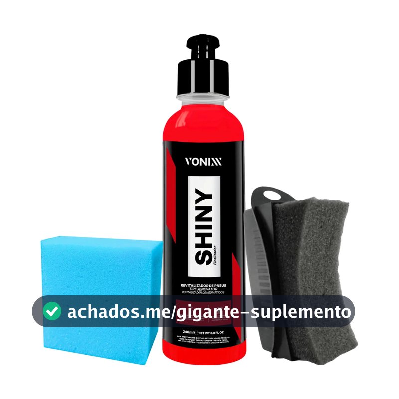 Kit Pneu Borracha Shiny Vonixx 240ml Aplicador Cor Vermelho
