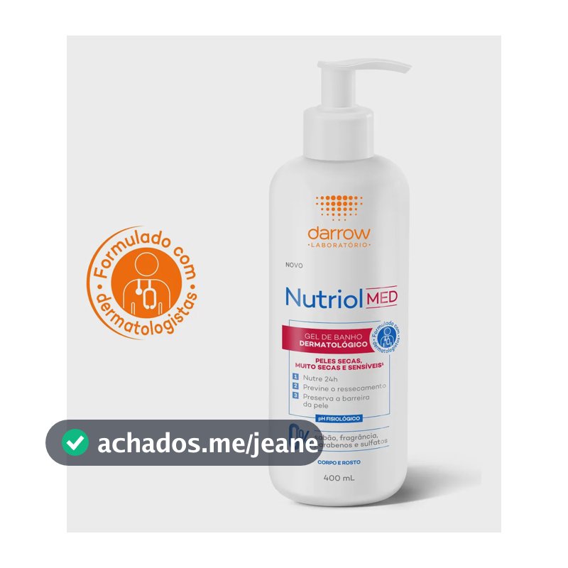 Gel de Banho Dermatológico Darrow Nutriol Med Peles Irritadas 400ml