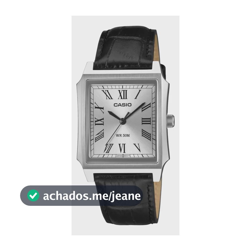 Relógio Casio Tank Standard Mtp-b190l-7bvdf Preto Prateado