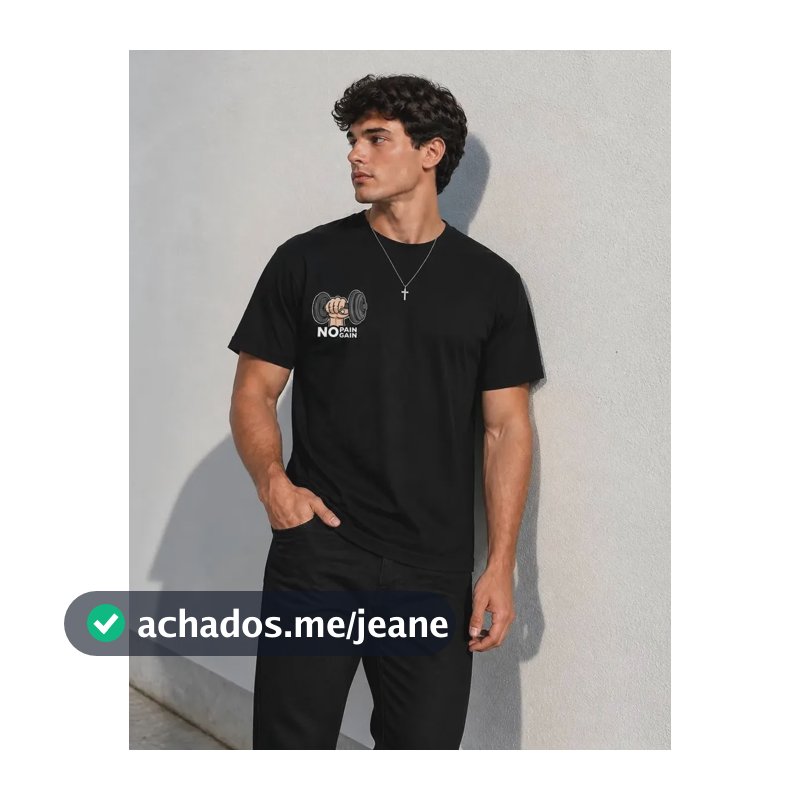 Camiseta Masculina Básica 100% Algodão Boorati Preto Gg
